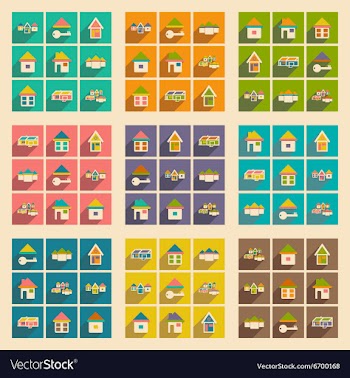 Flat with shadow concept and mobile application vector image