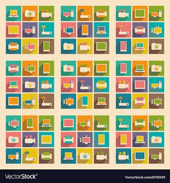 Flat with shadow concept and mobile application vector image