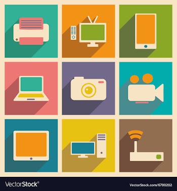 Flat with shadow concept and mobile application vector image