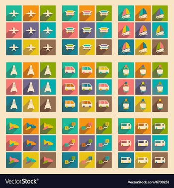 Flat with shadow concept and mobile application vector image