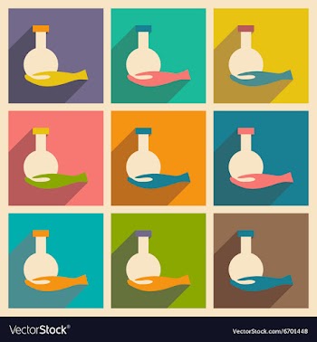 Flat with shadow concept and mobile application vector image