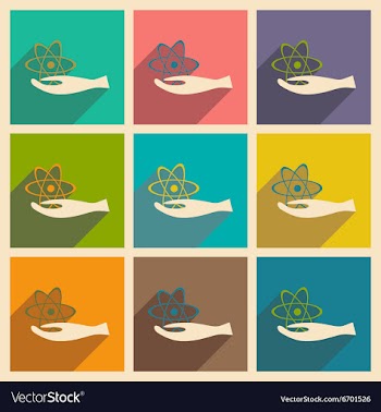 Flat with shadow concept and mobile application vector image