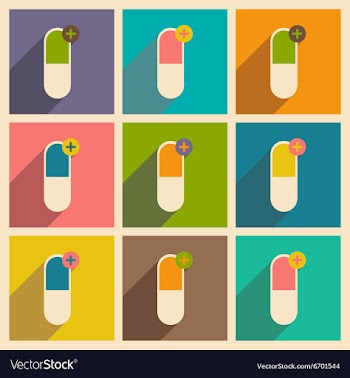 Flat with shadow concept and mobile application vector image