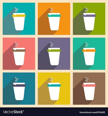Flat with shadow concept and mobile application vector image