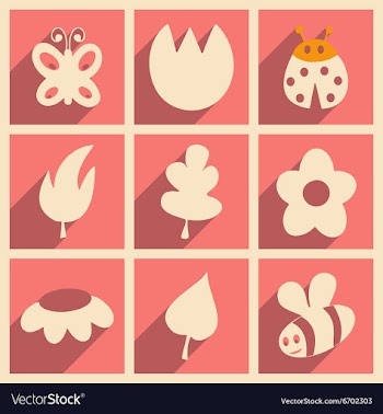 Flat with shadow concept and mobile application vector image