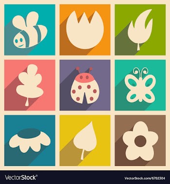 Flat with shadow concept and mobile application vector image