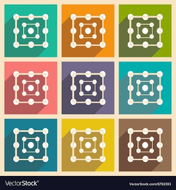 Flat with shadow concept and mobile application vector image