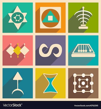 Flat with shadow concept and mobile application vector image