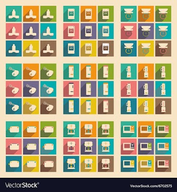 Flat with shadow concept and mobile application vector image