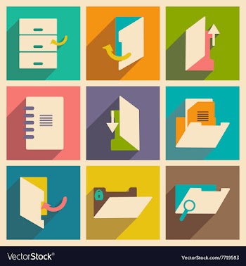 Flat with shadow concept and mobile application vector image