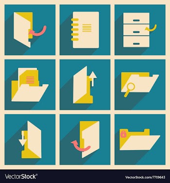 Flat with shadow concept and mobile application vector image