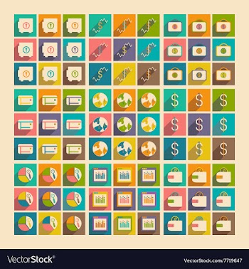 Flat with shadow concept and mobile application vector image