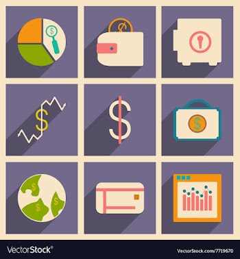 Flat with shadow concept and mobile application vector image