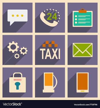 Flat with shadow concept and mobile application vector image
