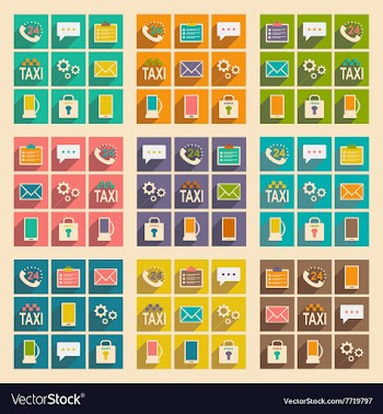Flat with shadow concept and mobile application vector image