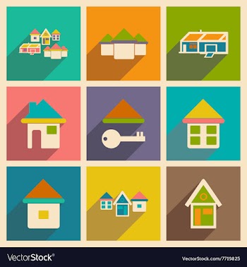 Flat with shadow concept and mobile application vector image