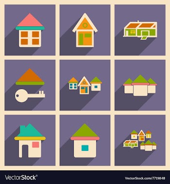 Flat with shadow concept and mobile application vector image