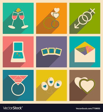 Flat with shadow concept and mobile application vector image