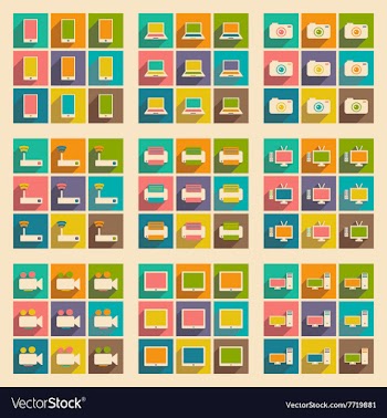 Flat with shadow concept and mobile application vector image