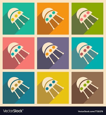 Flat with shadow concept and mobile application vector image