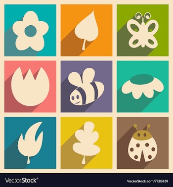 Flat with shadow concept and mobile application vector image