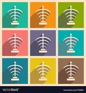 Flat with shadow concept and mobile application vector image