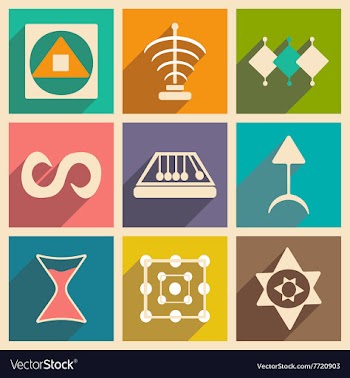 Flat with shadow concept and mobile application vector image