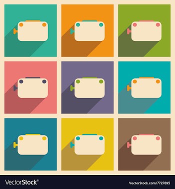 Flat with shadow concept and mobile application vector image