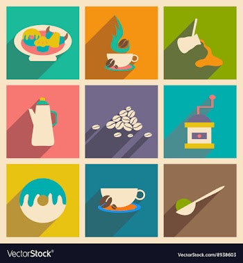 Flat with shadow concept and mobile application vector image