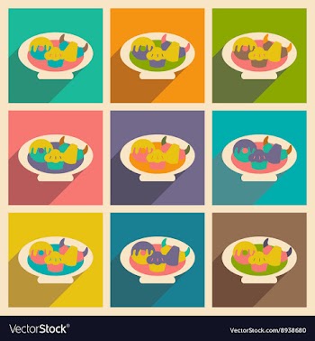 Flat with shadow concept and mobile application vector image