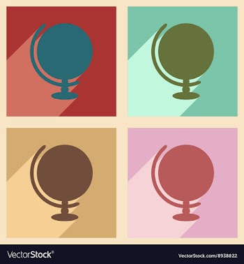Flat with shadow concept and mobile application vector image