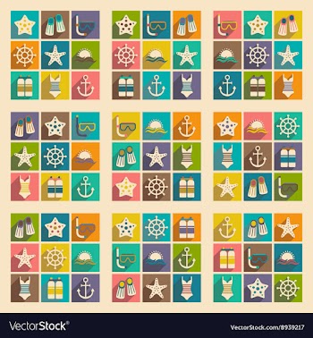 Flat with shadow concept and mobile application vector image