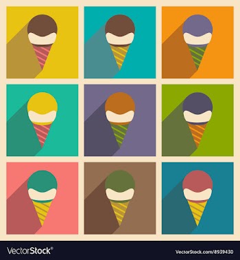 Flat with shadow concept and mobile application vector image