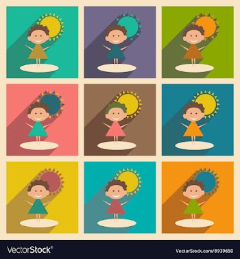 Flat with shadow concept and mobile application vector image