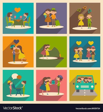 Flat with shadow concept and mobile application vector image