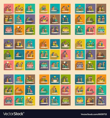 Flat with shadow concept and mobile application vector image