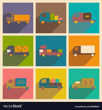 Flat with shadow concept and mobile application vector image