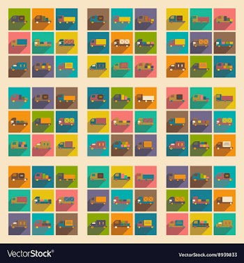 Flat with shadow concept and mobile application vector image