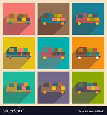 Flat with shadow concept and mobile application vector image