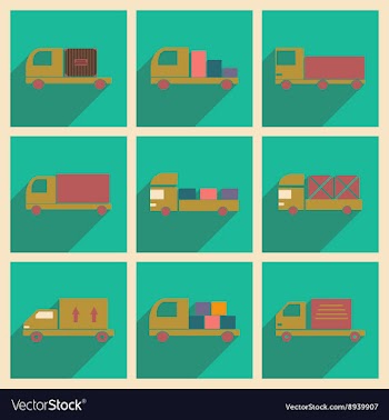 Flat with shadow concept and mobile application vector image