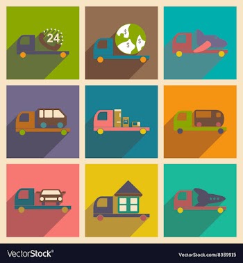 Flat with shadow concept and mobile application vector image