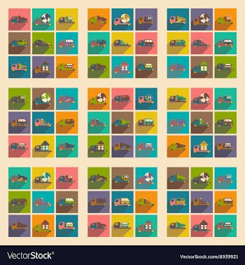 Flat with shadow concept and mobile application vector image
