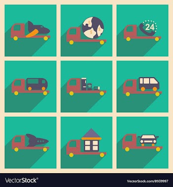 Flat with shadow concept and mobile application vector image