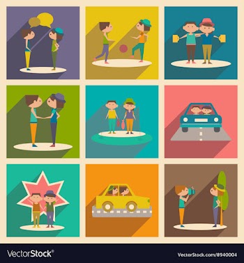 Flat with shadow concept and mobile application vector image