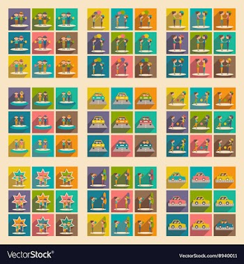 Flat with shadow concept and mobile application vector image