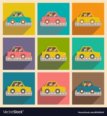 Flat with shadow concept and mobile application vector image