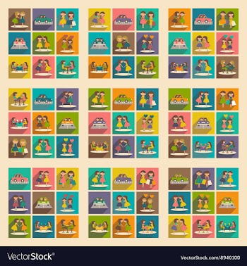 Flat with shadow concept and mobile application vector image
