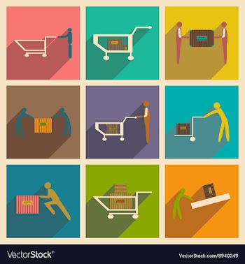 Flat with shadow concept and mobile application vector image