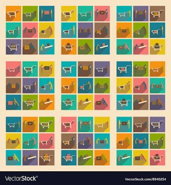 Flat with shadow concept and mobile application vector image