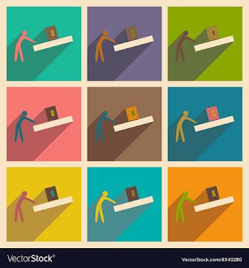 Flat with shadow concept and mobile application vector image
